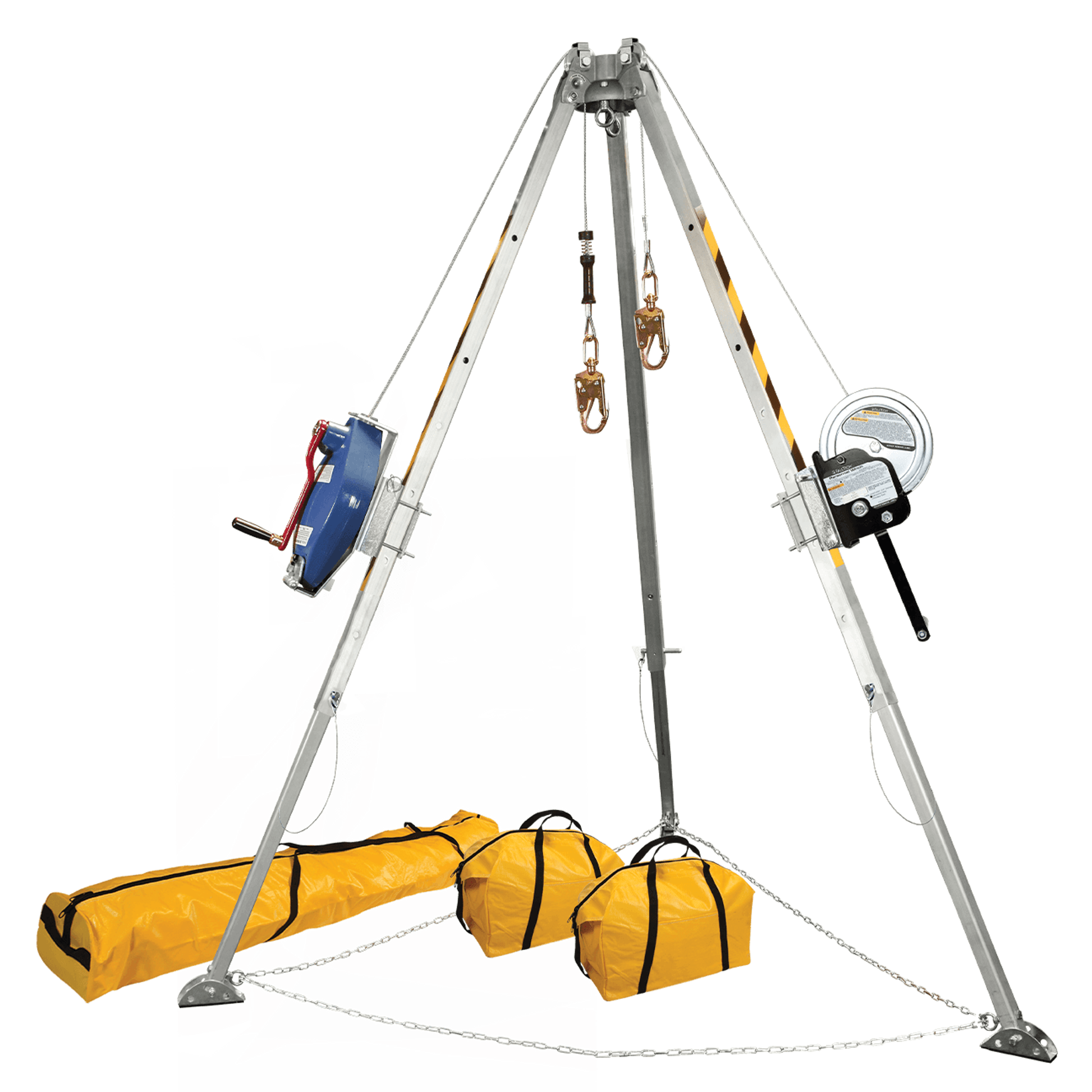 FallTech 8' Confined Space Tripod System with 60' Stainless Steel SRL-R and Personnel Winch - 7509S