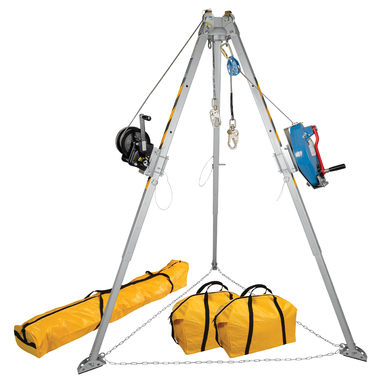 FallTech 8' Tripod Kit with 7297T Winch - 7281TT 3-way SRL-R and Storage Bags - 7509T