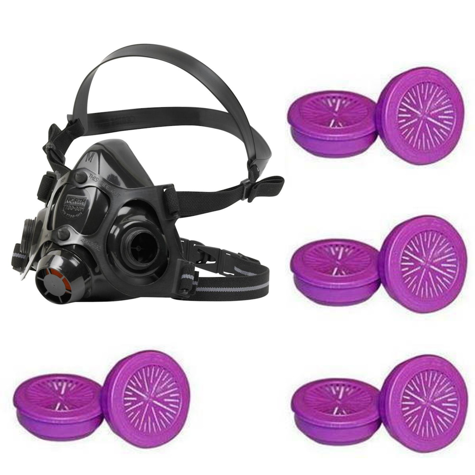 Honeywell North 7700 Half-Mask+4pr North 7580 P100 Filters (S, M, L)