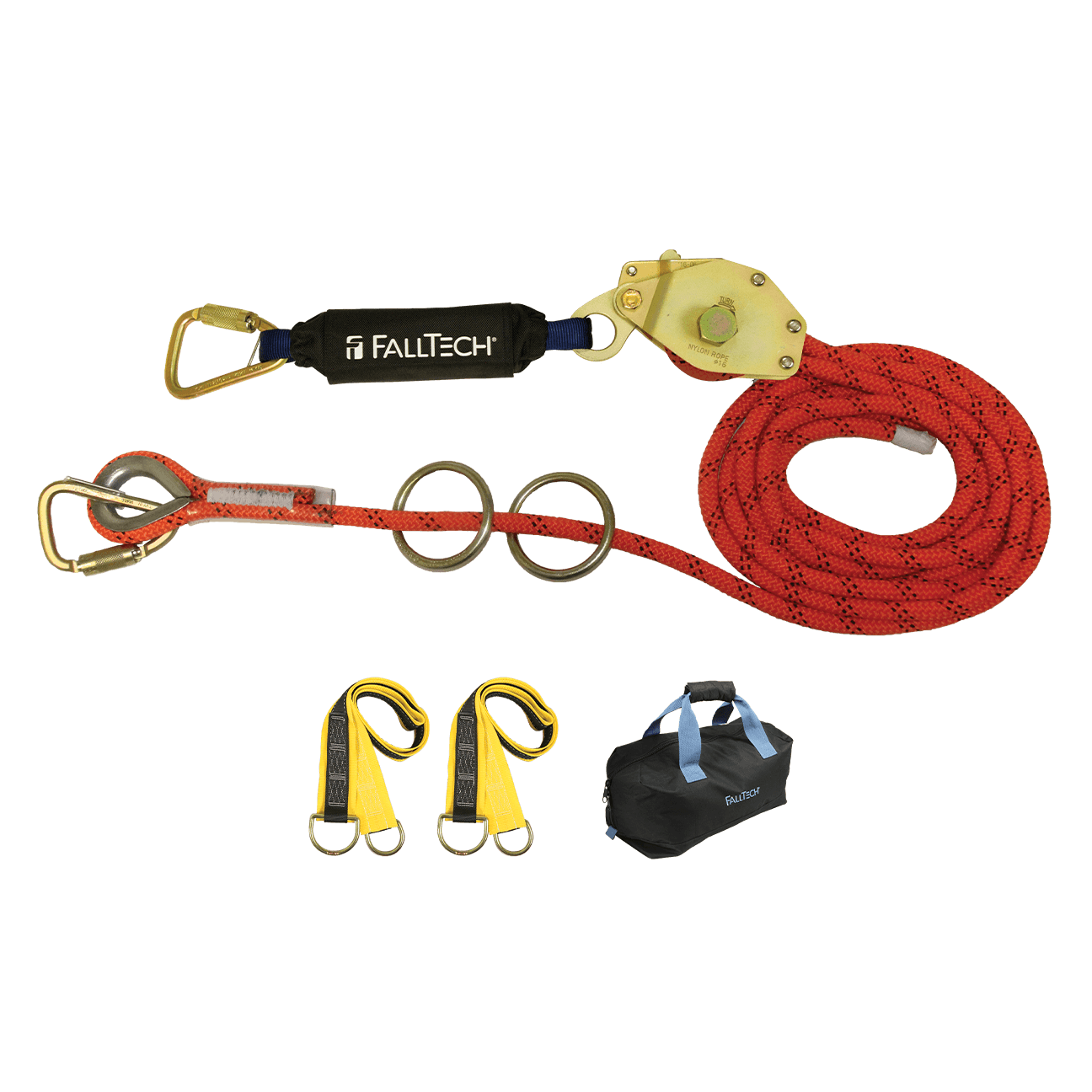 FallTech 30' Temporary Rope HLL System; 2-person with Kernmantle Rope - 77302K