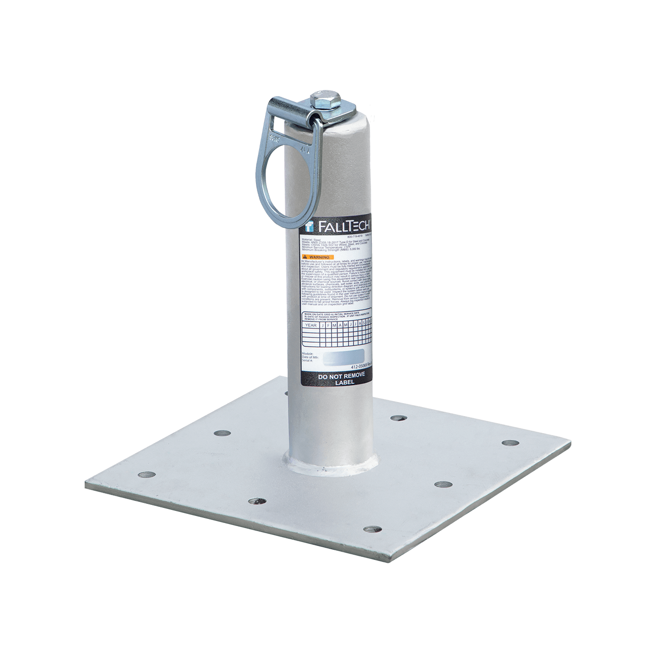 FallTech 18" Post Anchor with Swivel D-ring for Concrete and Steel - 78218CSSD