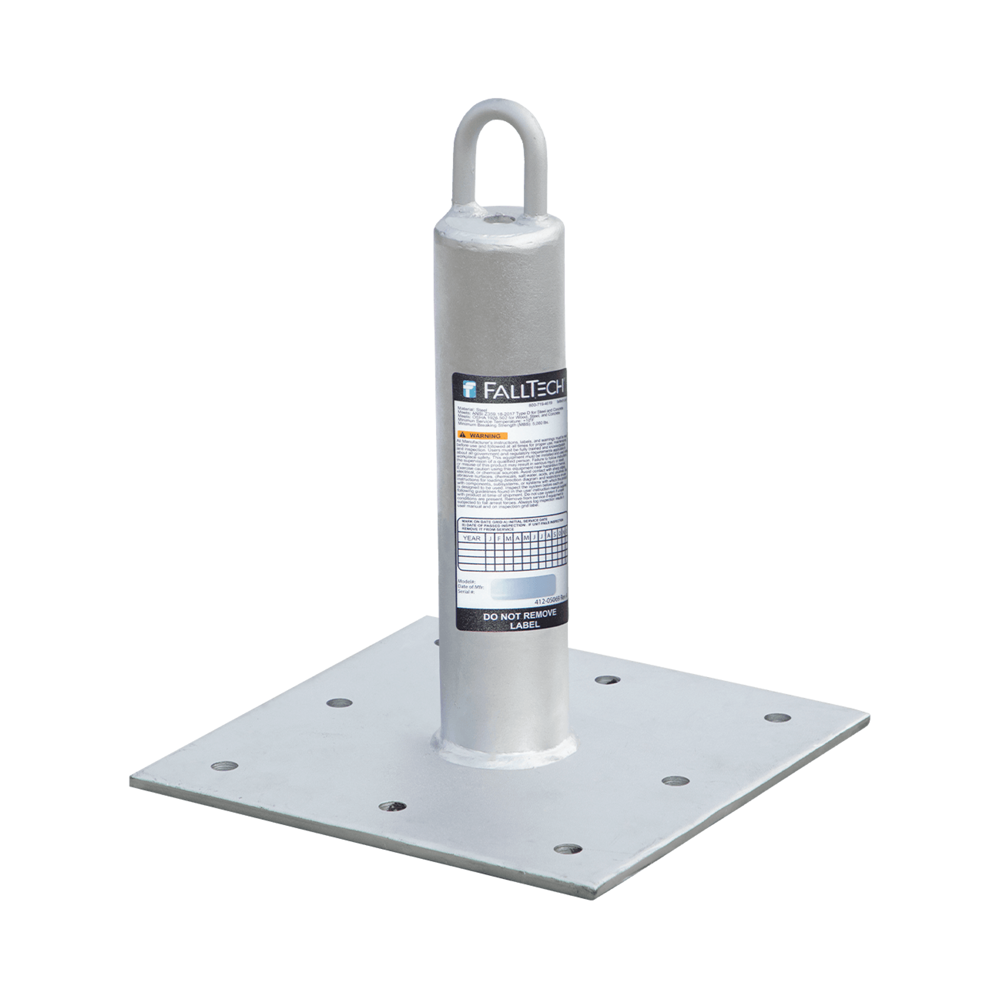FallTech 18" Post Anchor with Welded-eye for Concrete and Steel - 78218CSWE
