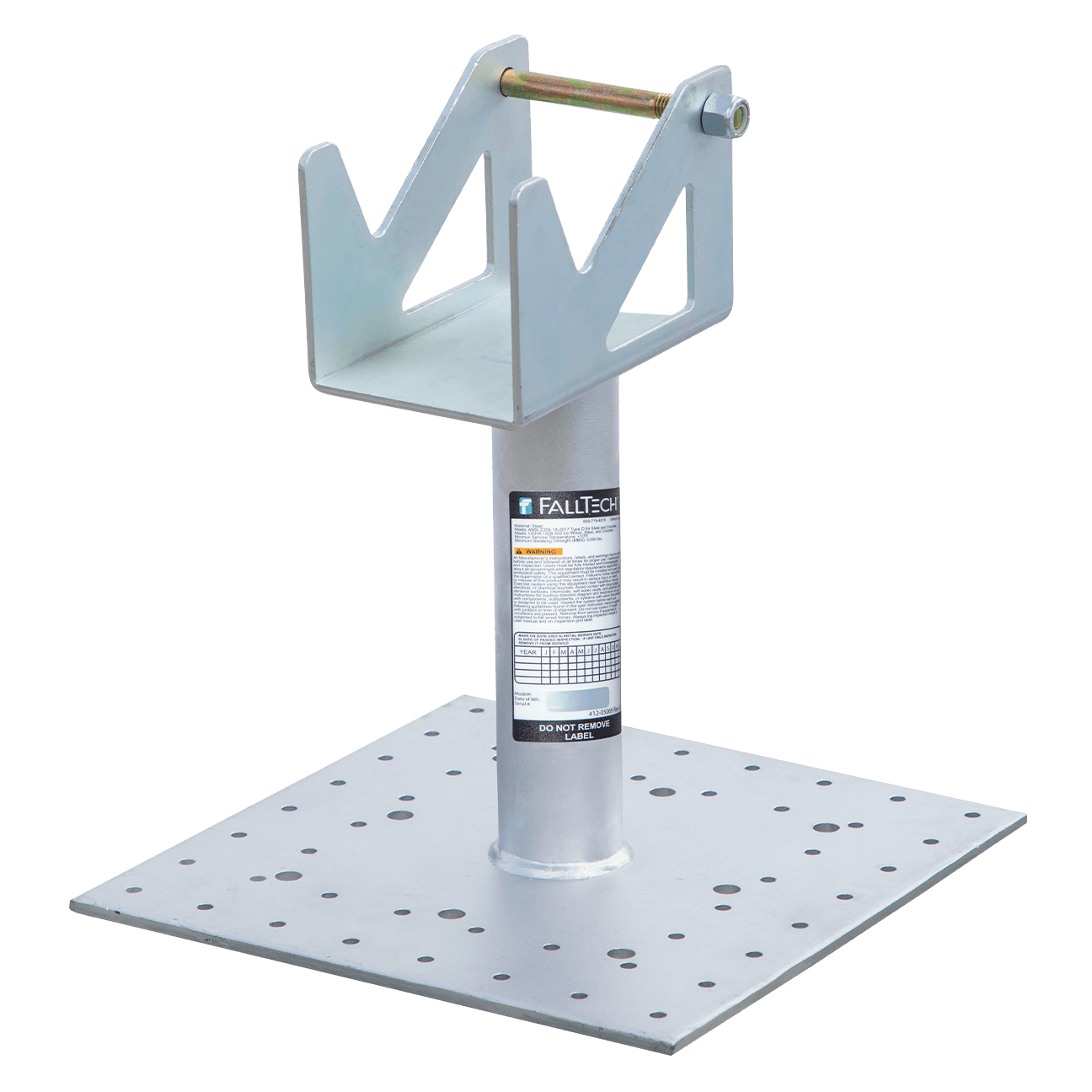FallTech 12" Post Anchor with Rotating SRL Cradle for Wood Concrete and Steel - 78012WCSSC
