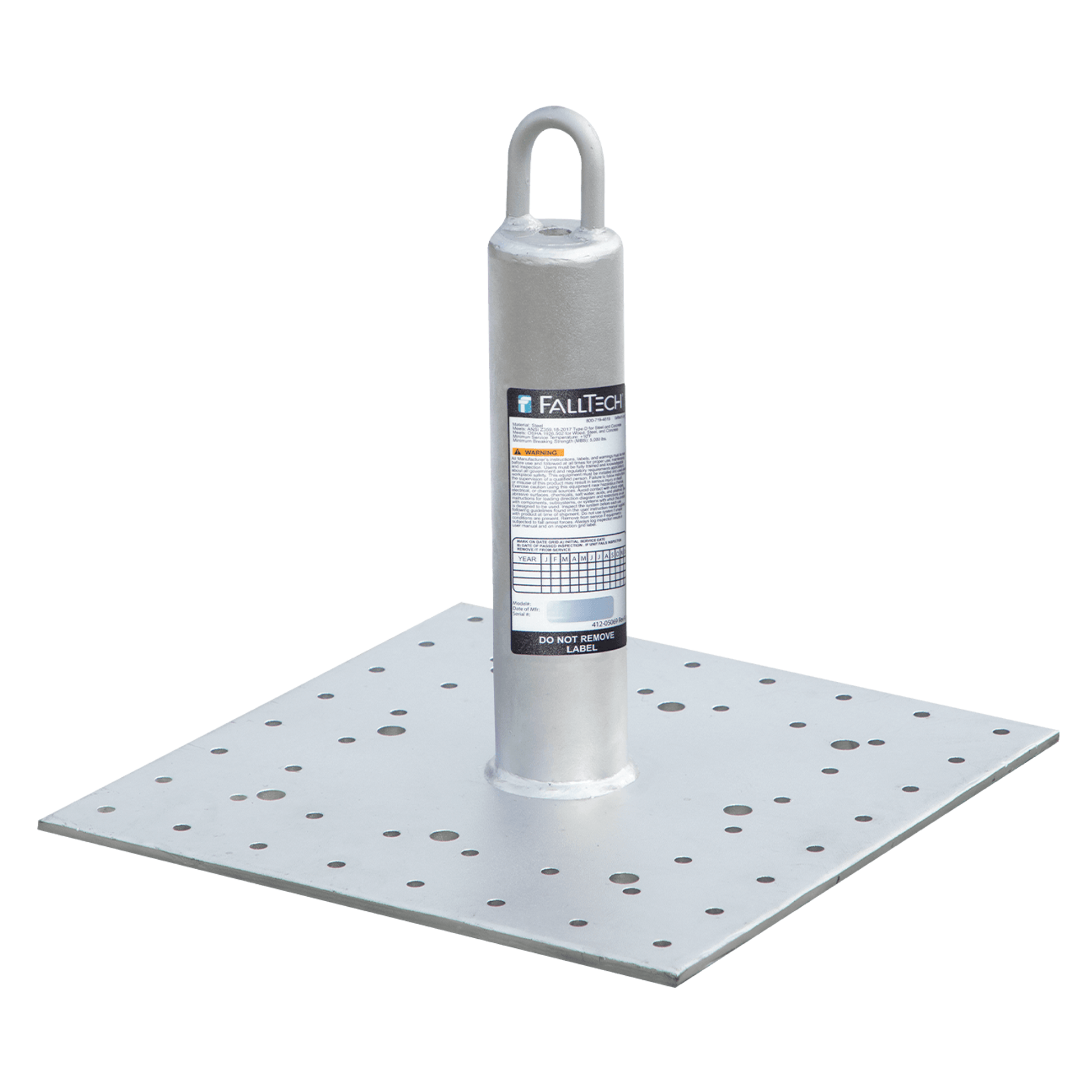 FallTech 18" Post Anchor with Welded-eye for Wood Concrete and Steel - 78218WCSWE
