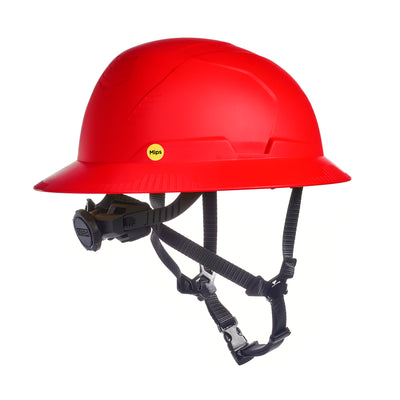 MSA V-Gard H2 Full Brim - Type II Class C - Mips - Safety Helmet - Non-Vented - Red - 10250623