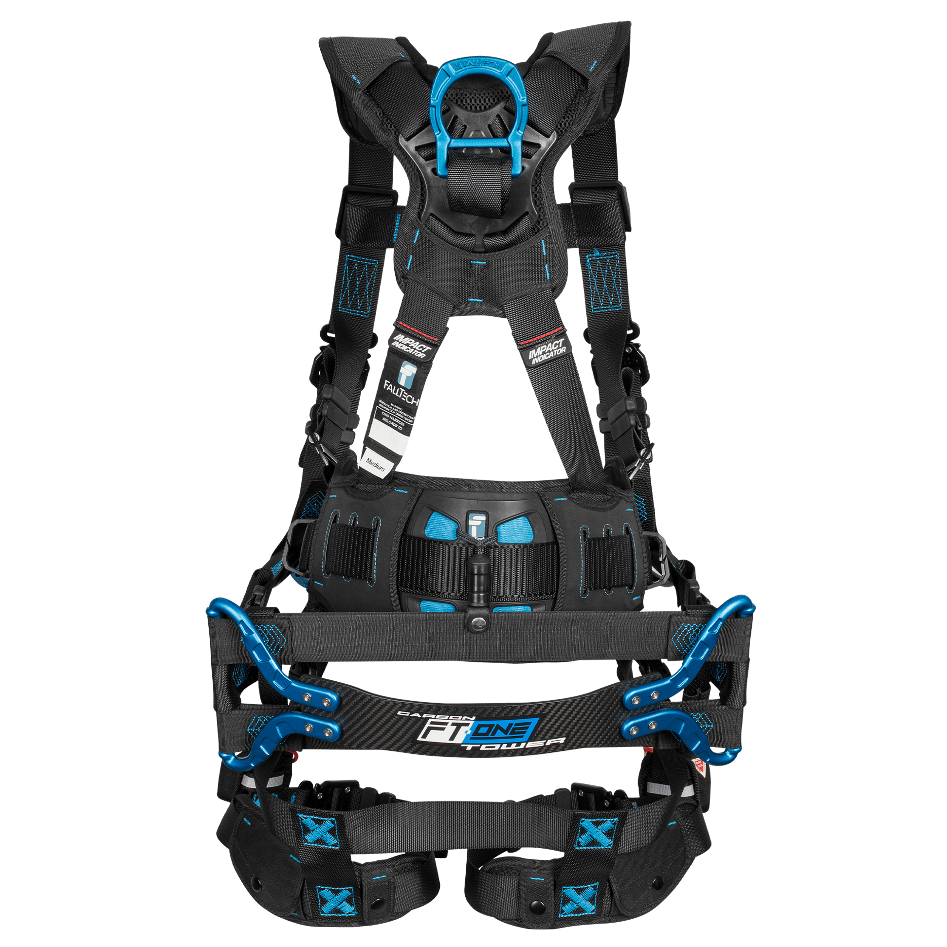 FallTech Carbon FT-One Tower Climber Harness - Quick-Connect Leg Adjustments - 8048QC