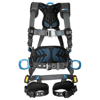 FallTech FT-One 3D Construction Belted Harness Tongue Buckle Leg Adjustments - 8127B