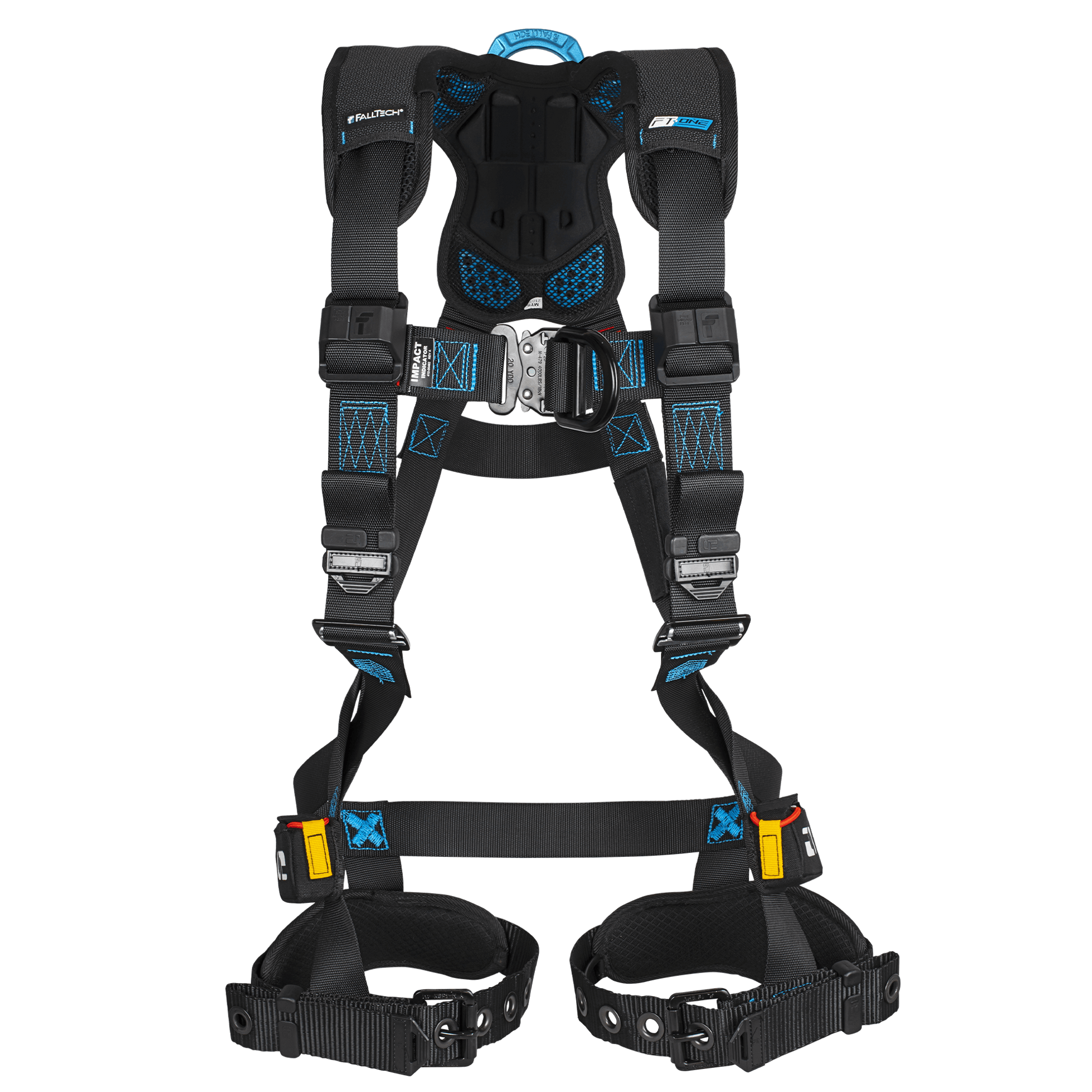 FallTech FT-One 2D Climbing Non-Belted Full Body Harness Tongue Buckle Leg Adjustments - 8128BFD