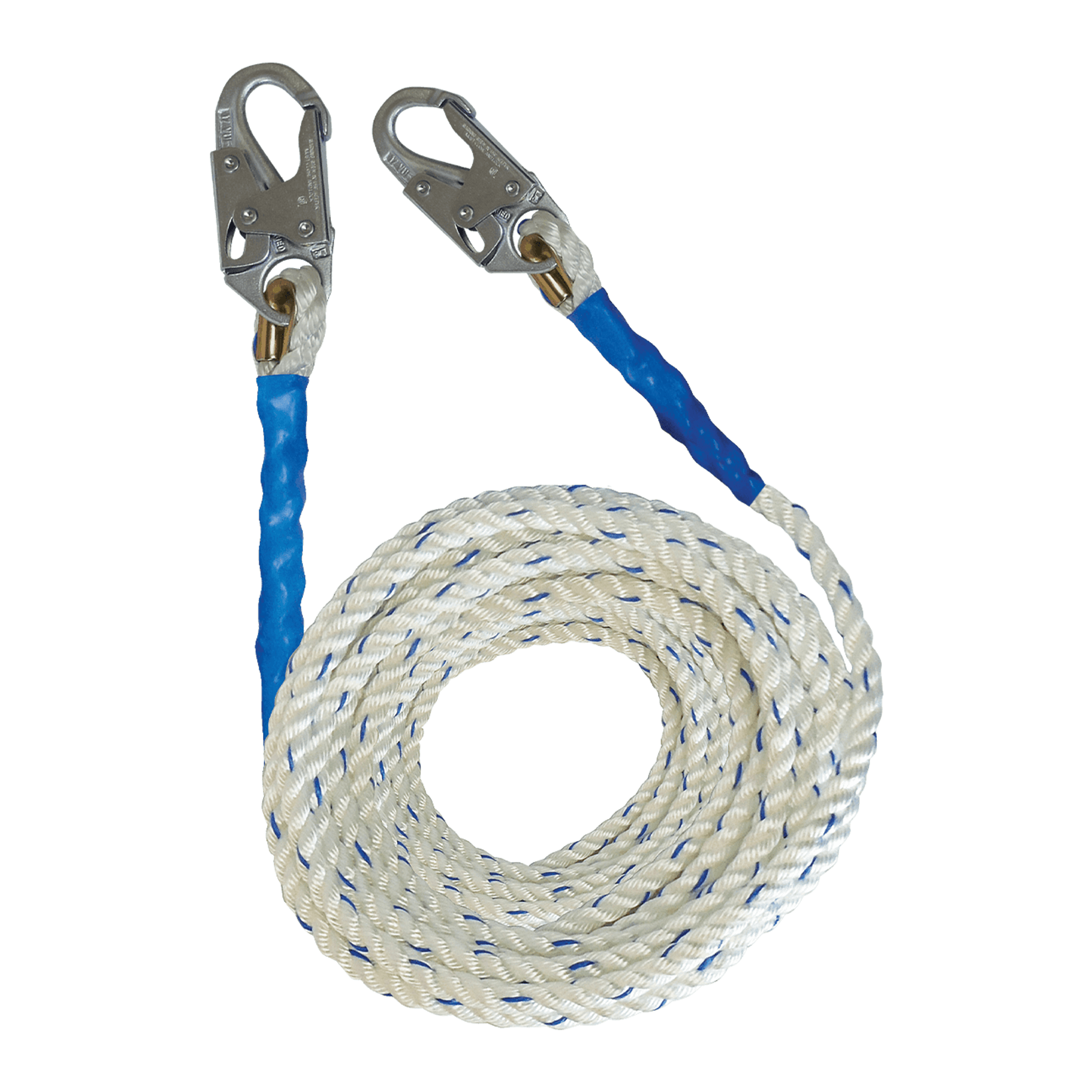 FallTech 100' Premium Polyester Blend Vertical Lifeline with Double-hooks - 8200DH