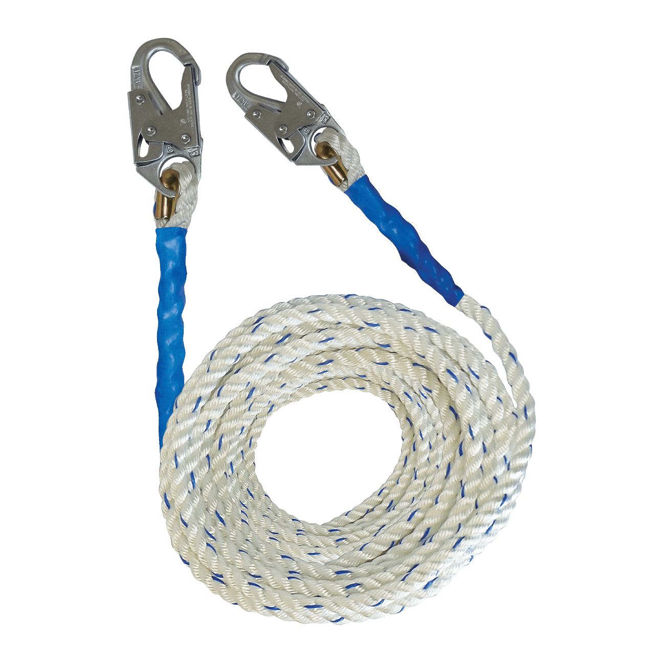 FallTech 50' Premium Polyester Blend Vertical Lifeline with Double-hooks - 8150DH