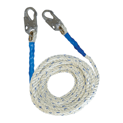 FallTech 50' Premium Polyester Blend Vertical Lifeline with Double-hooks - 8150DH
