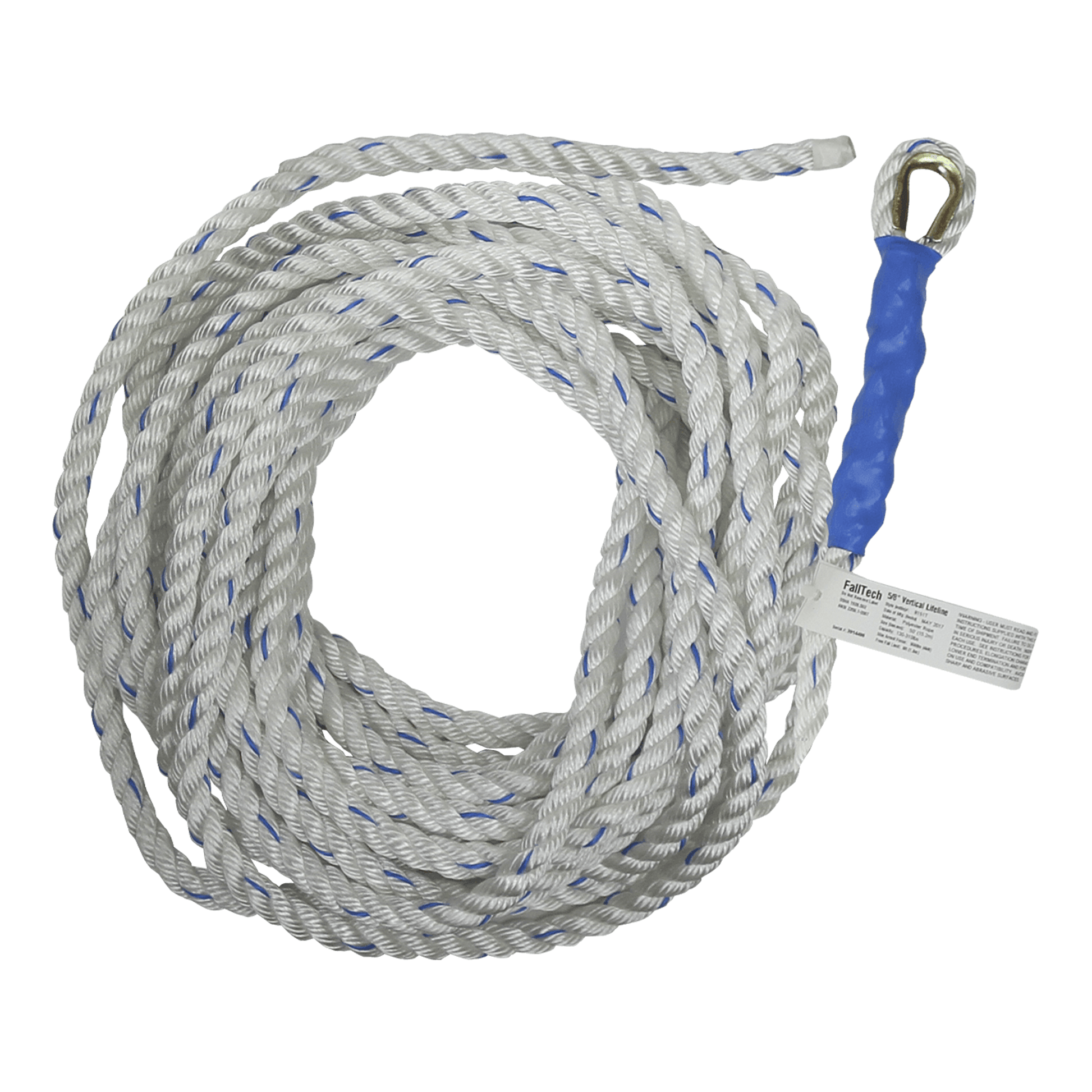 FallTech 200' Premium Vertical Lifeline with Thimble-eye and Taped End - 820120T