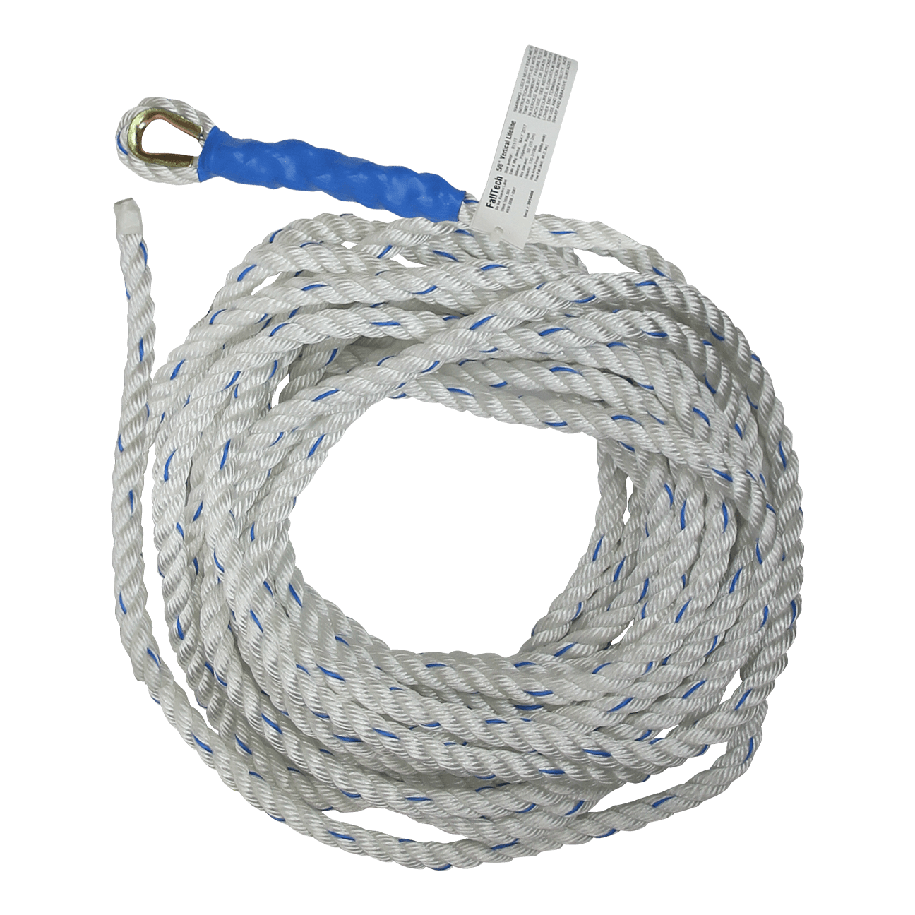 FallTech 50' 50' Premium Vertical Lifeline with Thimble-eye and Taped End - 8151T