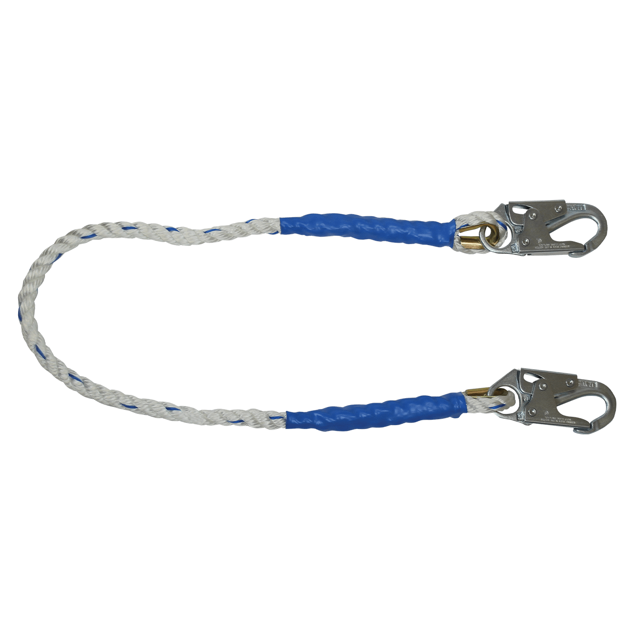FallTech 3' Rope Restraint Lanyard Fixed-length with Steel Snap Hooks - 8153
