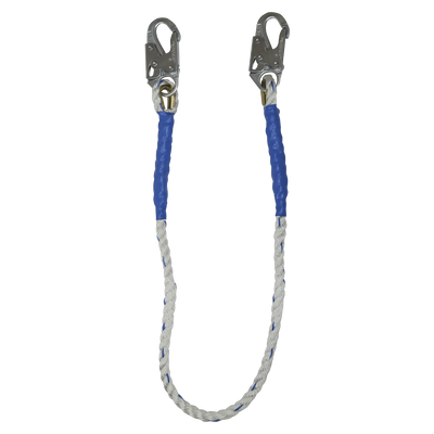 FallTech 4' Rope Restraint Lanyard Fixed-length with Steel Snap Hooks - 8154