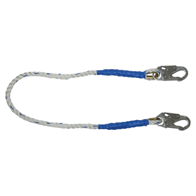 FallTech 4' Rope Restraint Lanyard Fixed-length with Steel Snap Hooks - 8154