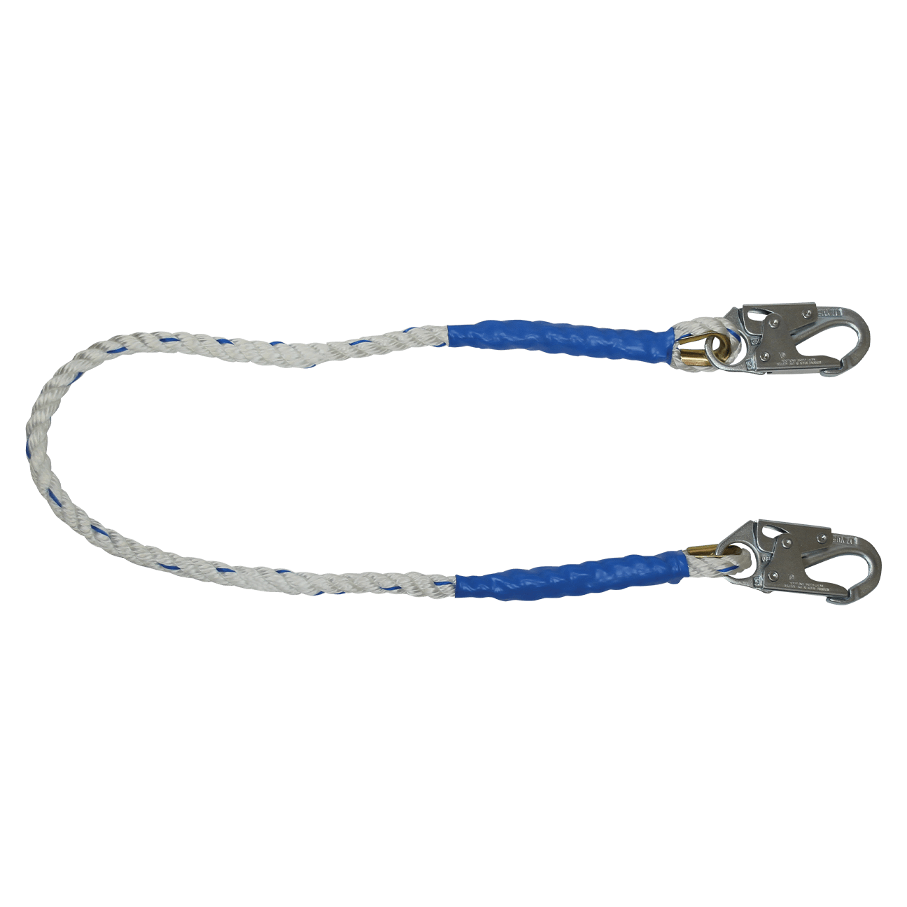 FallTech 4' Rope Restraint Lanyard Fixed-length with Steel Snap Hooks - 8154