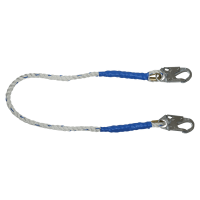 FallTech 4' Rope Restraint Lanyard Fixed-length with Steel Snap Hooks - 8154