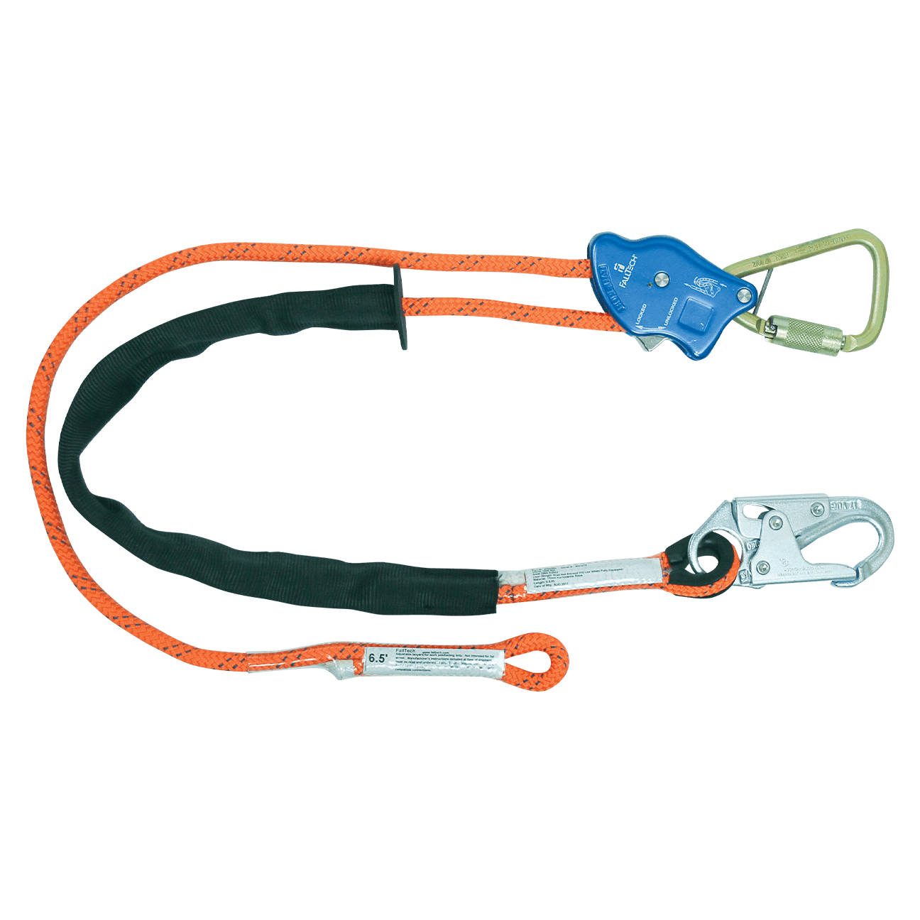 FallTech 10' Tower Climber Rope Positioning Lanyard with Aluminum Adjuster - 8165B10
