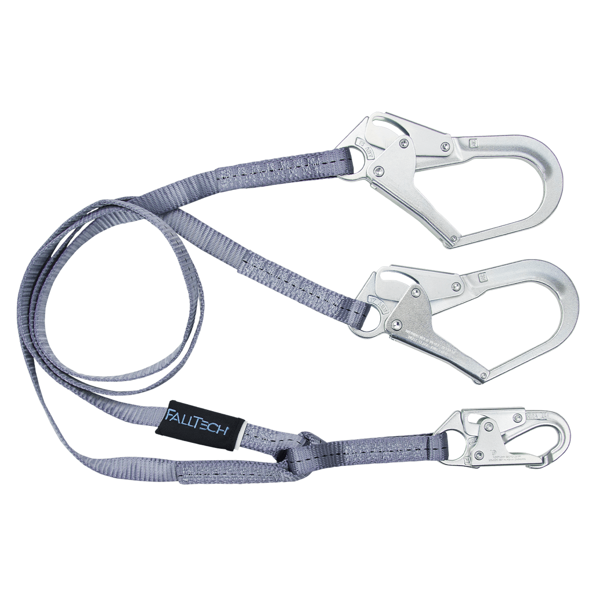 Falltech 8206 FallTech 6' Web Restraint Lanyard Double-leg Fixed-length with Steel C ...