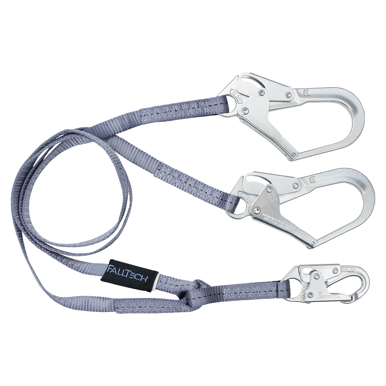 FallTech 6' Web Restraint Lanyard Double-leg Fixed-length with Steel Connectors - 8206Y3