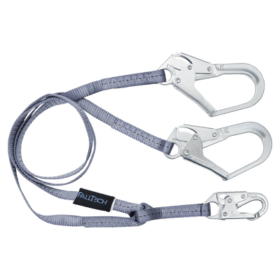 FallTech 6' Web Restraint Lanyard Double-leg Fixed-length with Steel Connectors - 8206Y3