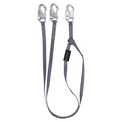 FallTech 6' Web Restraint Lanyard Double-leg Fixed-length with Steel Snap Hooks - 8206Y