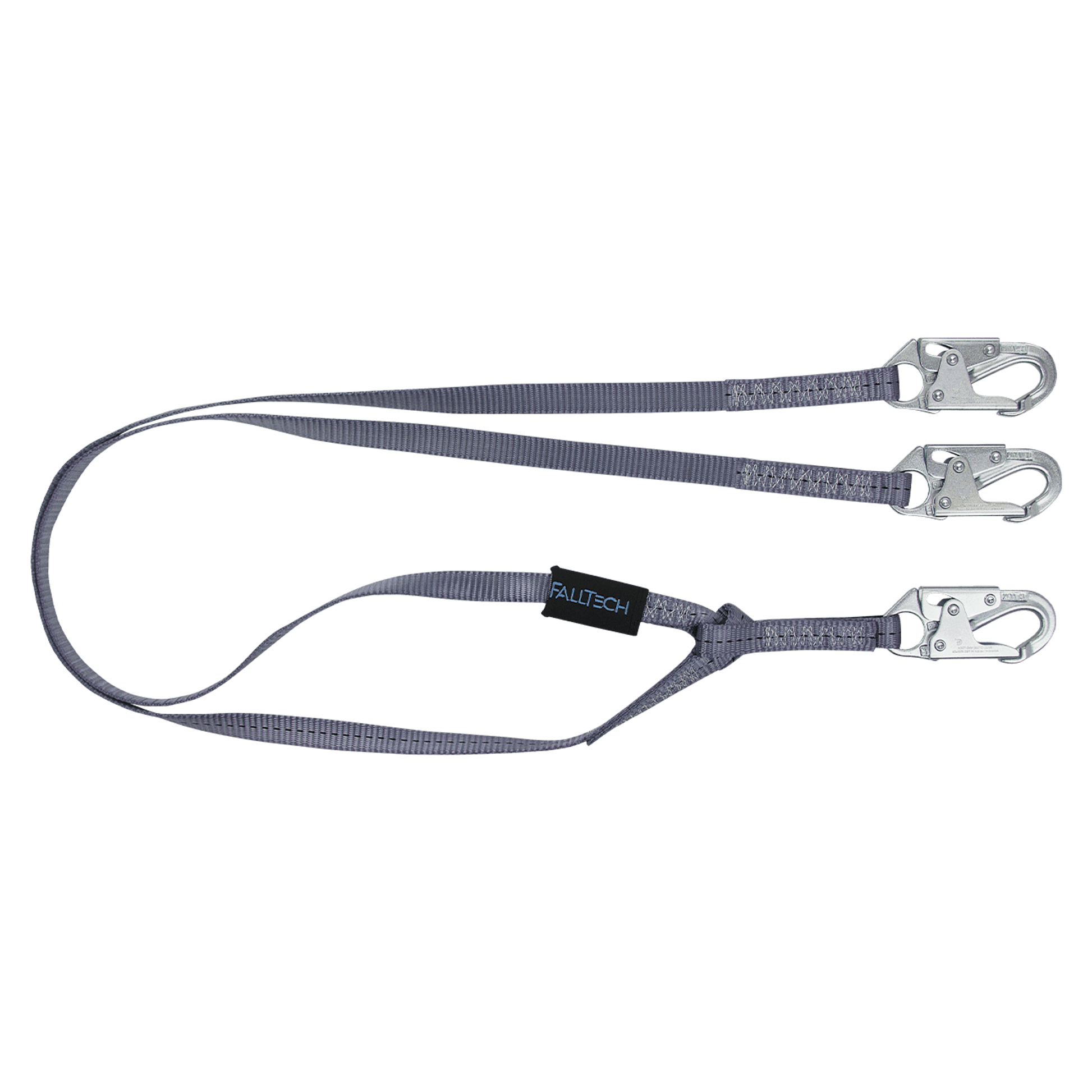 FallTech 6' Web Restraint Lanyard Double-leg Fixed-length with Steel Snap Hooks - 8206Y