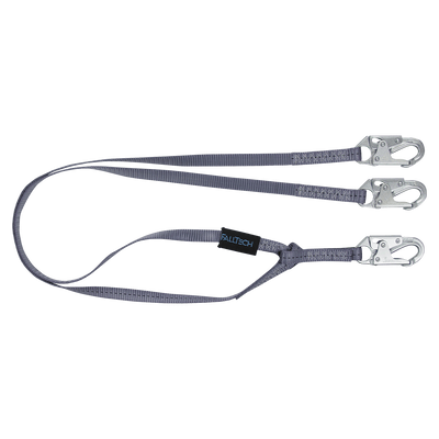 FallTech 6' Web Restraint Lanyard Double-leg Fixed-length with Steel Snap Hooks - 8206Y