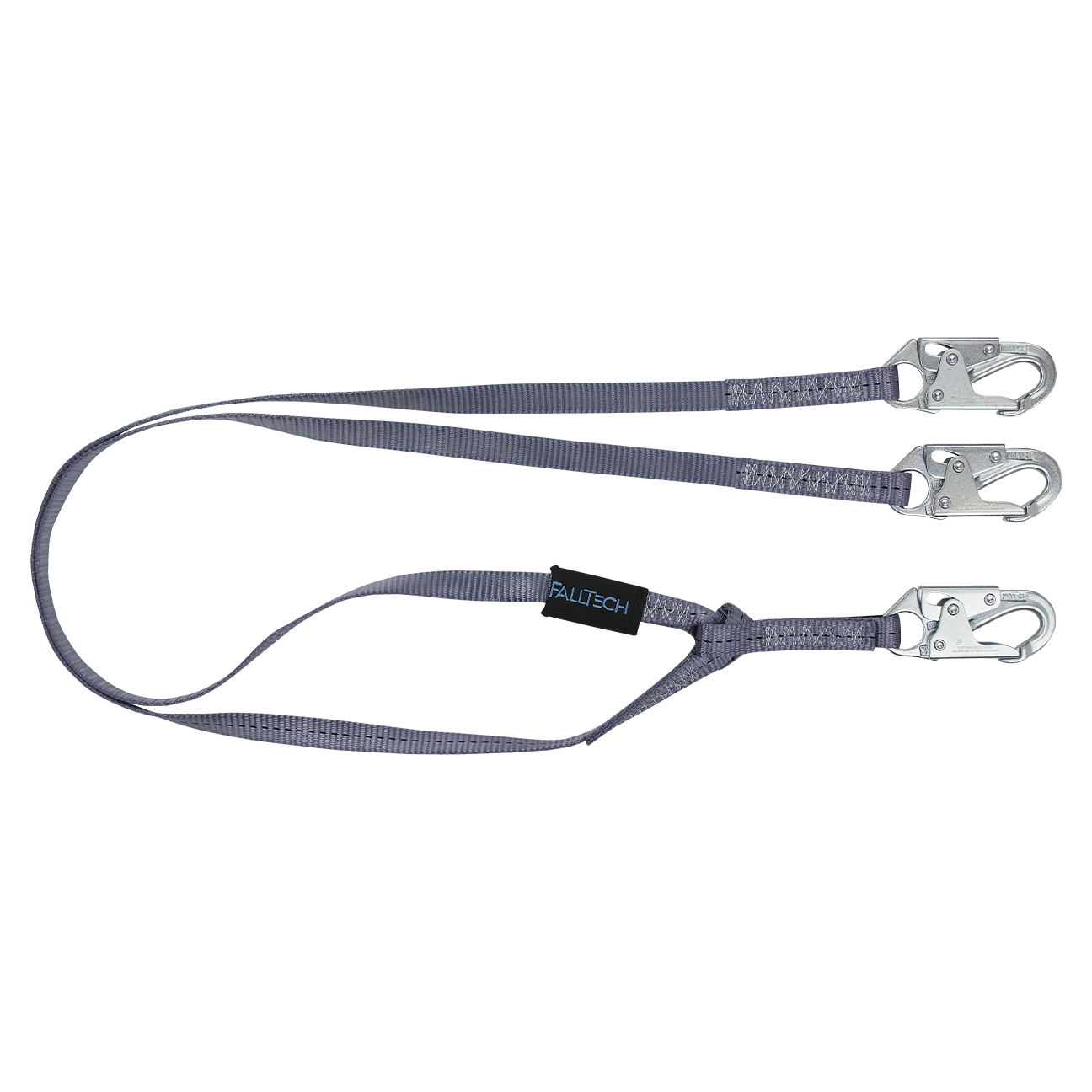 FallTech 6' Web Restraint Lanyard Double-leg Fixed-length with Steel Snap Hooks - 8206Y