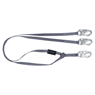 FallTech 6' Web Restraint Lanyard Double-leg Fixed-length with Steel Snap Hooks - 8206Y
