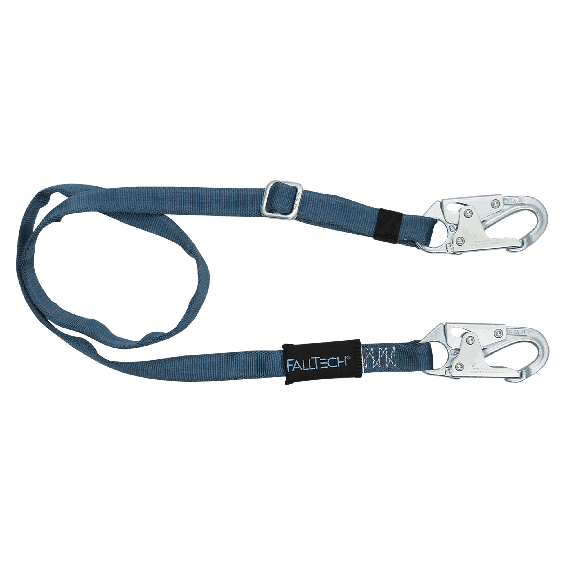 FallTech 7' to 12' Adjustable Length Restraint Lanyard with Steel Snap Hooks - 820912