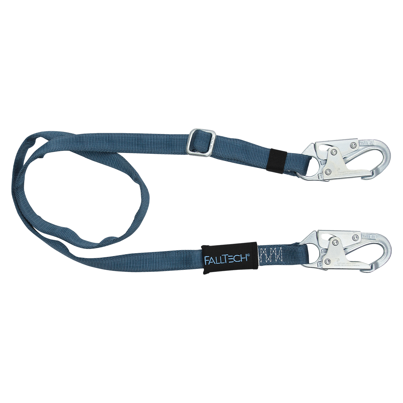 FallTech 7' to 12' Adjustable Length Restraint Lanyard with Steel Snap Hooks - 820912