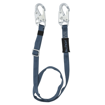 FallTech 7' to 12' Adjustable Length Restraint Lanyard with Steel Snap Hooks - 820912