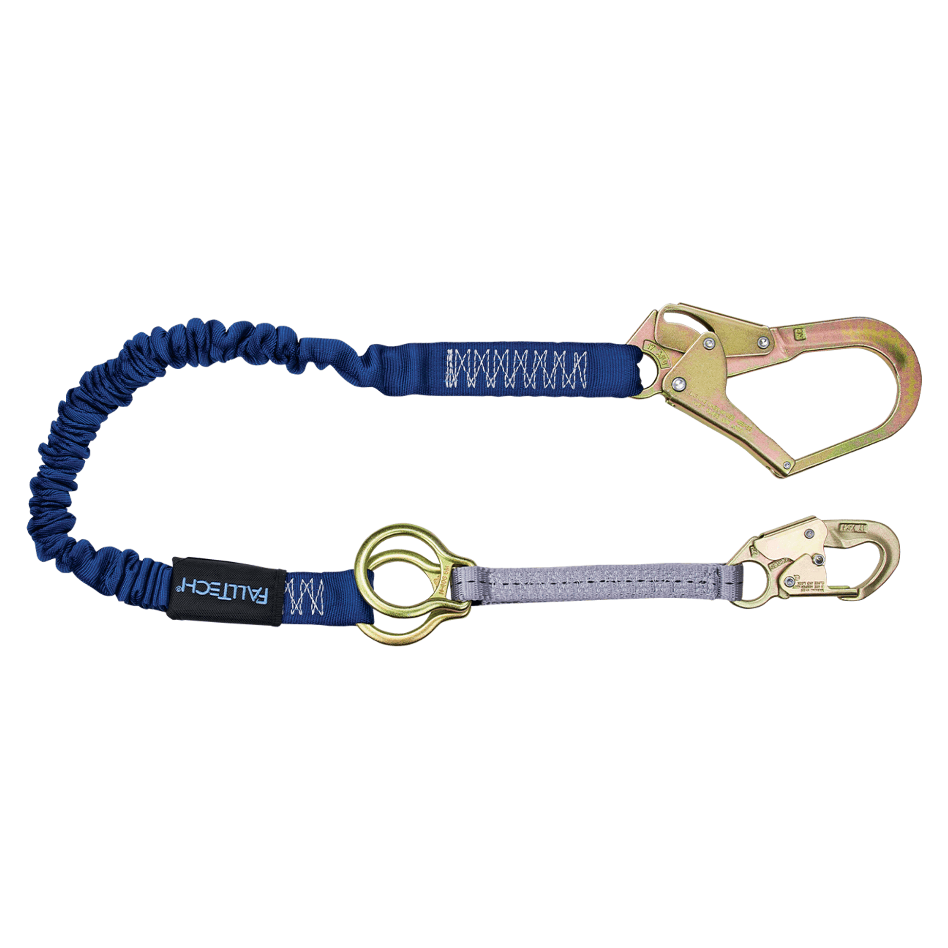 FallTech 4½' to 6' ElasTech Energy Absorbing Lanyard Single-leg with SRL D-ring - 824032D