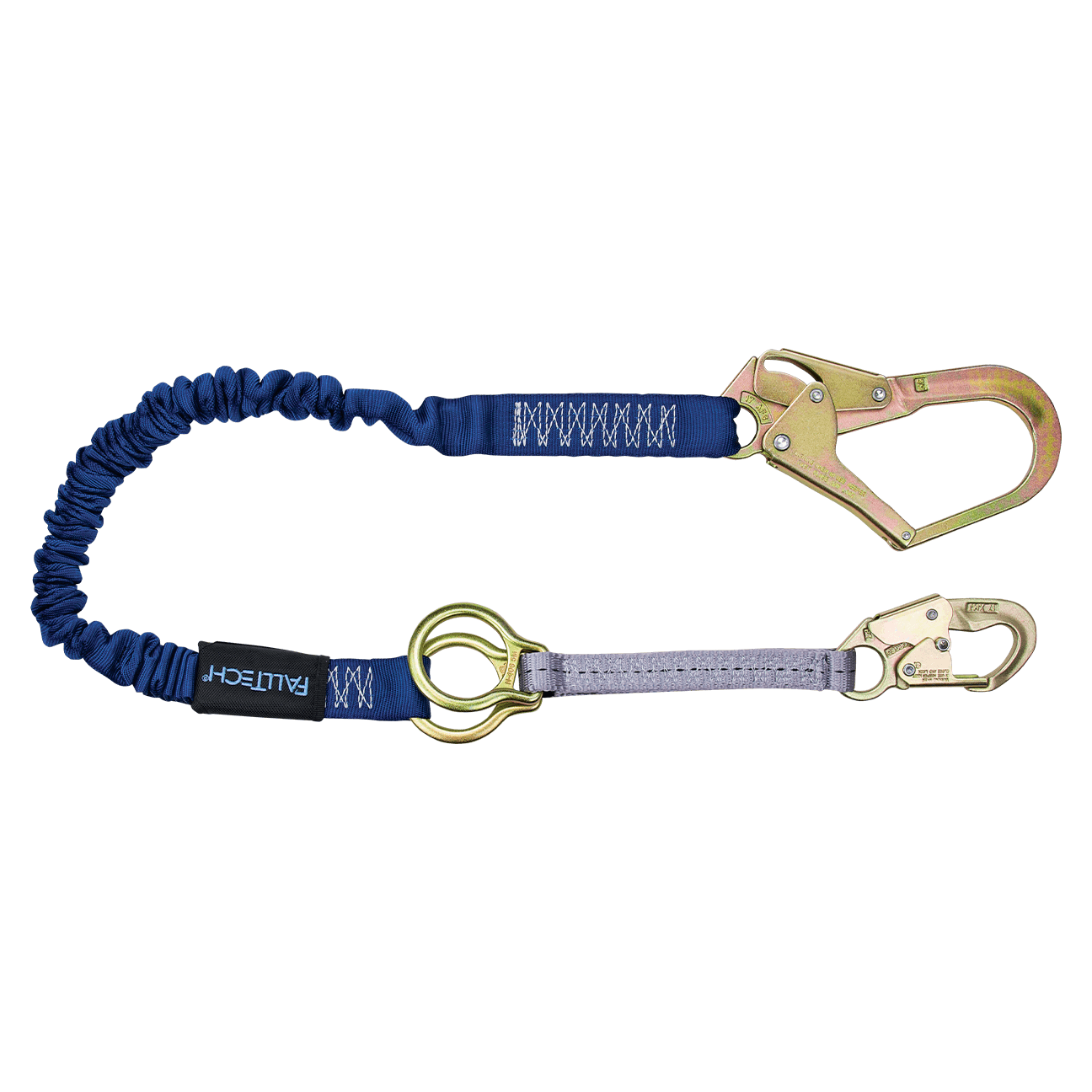 FallTech 4½' to 6' ElasTech Energy Absorbing Lanyard Single-leg with SRL D-ring - 824032D
