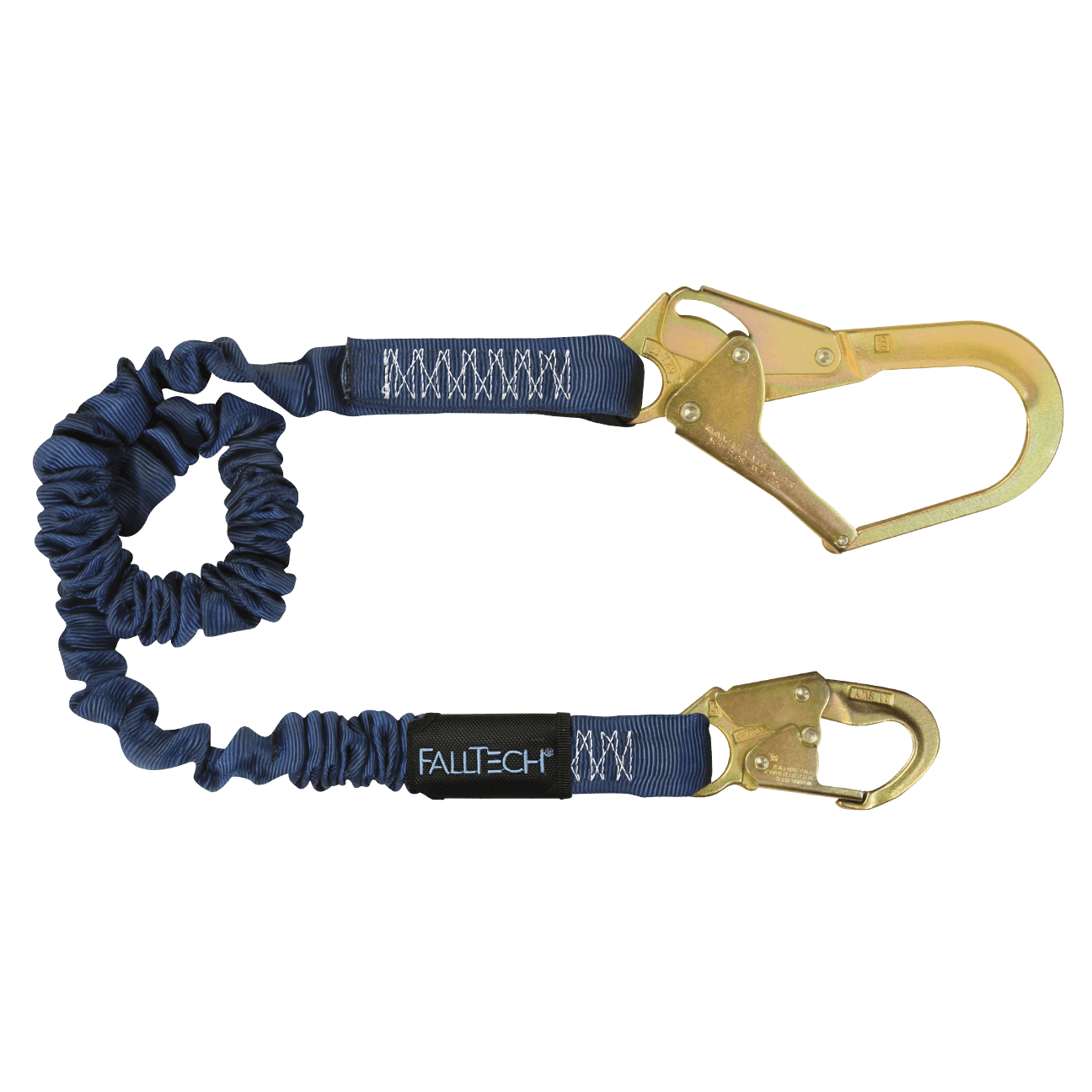 FallTech 4½' to 6' ElasTech Energy Absorbing Lanyard Single-leg with Steel Connectors - 82403