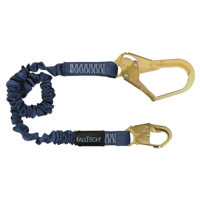 FallTech 41/2' to 6' ElasTech Energy Absorbing Lanyard Single-leg with Steel Connectors - 82403
