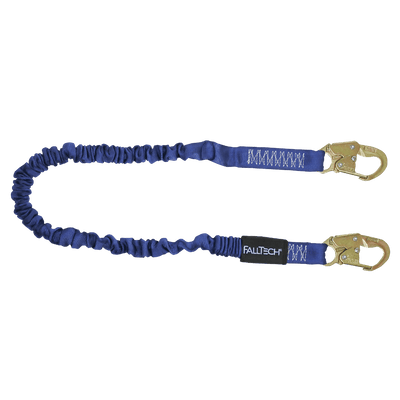 FallTech 41/2' to 6' ElasTech Energy Absorbing Lanyard Single-leg with Steel Snap Hooks - 8240