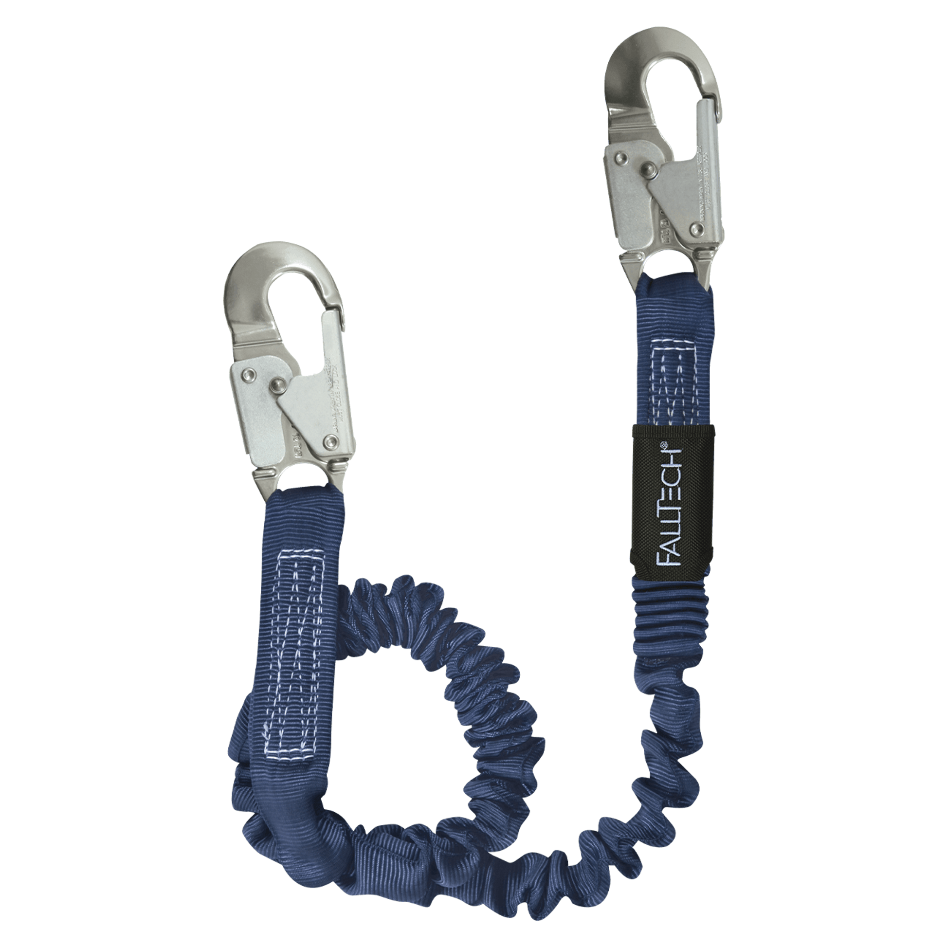 FallTech 4½' to 6' ElasTech Energy Absorbing Lanyard Single-leg with Aluminum Snap Hooks - 8240A
