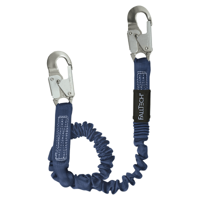 FallTech 4½' to 6' ElasTech Energy Absorbing Lanyard Single-leg with Aluminum Snap Hooks - 8240A