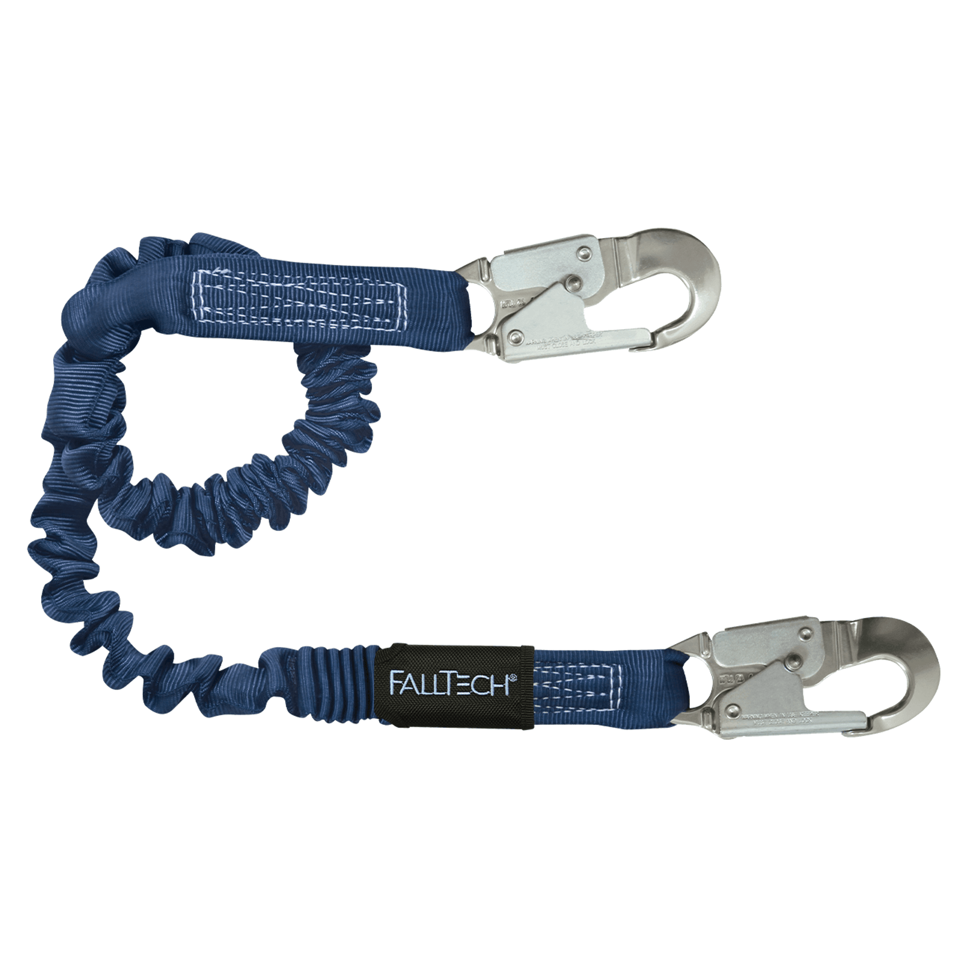 FallTech 4½' to 6' ElasTech Energy Absorbing Lanyard Single-leg with Aluminum Snap Hooks - 8240A