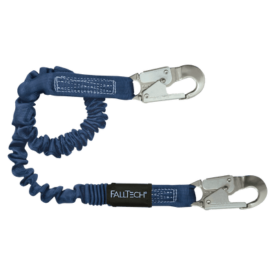 FallTech 41/2' to 6' ElasTech Energy Absorbing Lanyard Single-leg with Aluminum Snap Hooks - 8240A