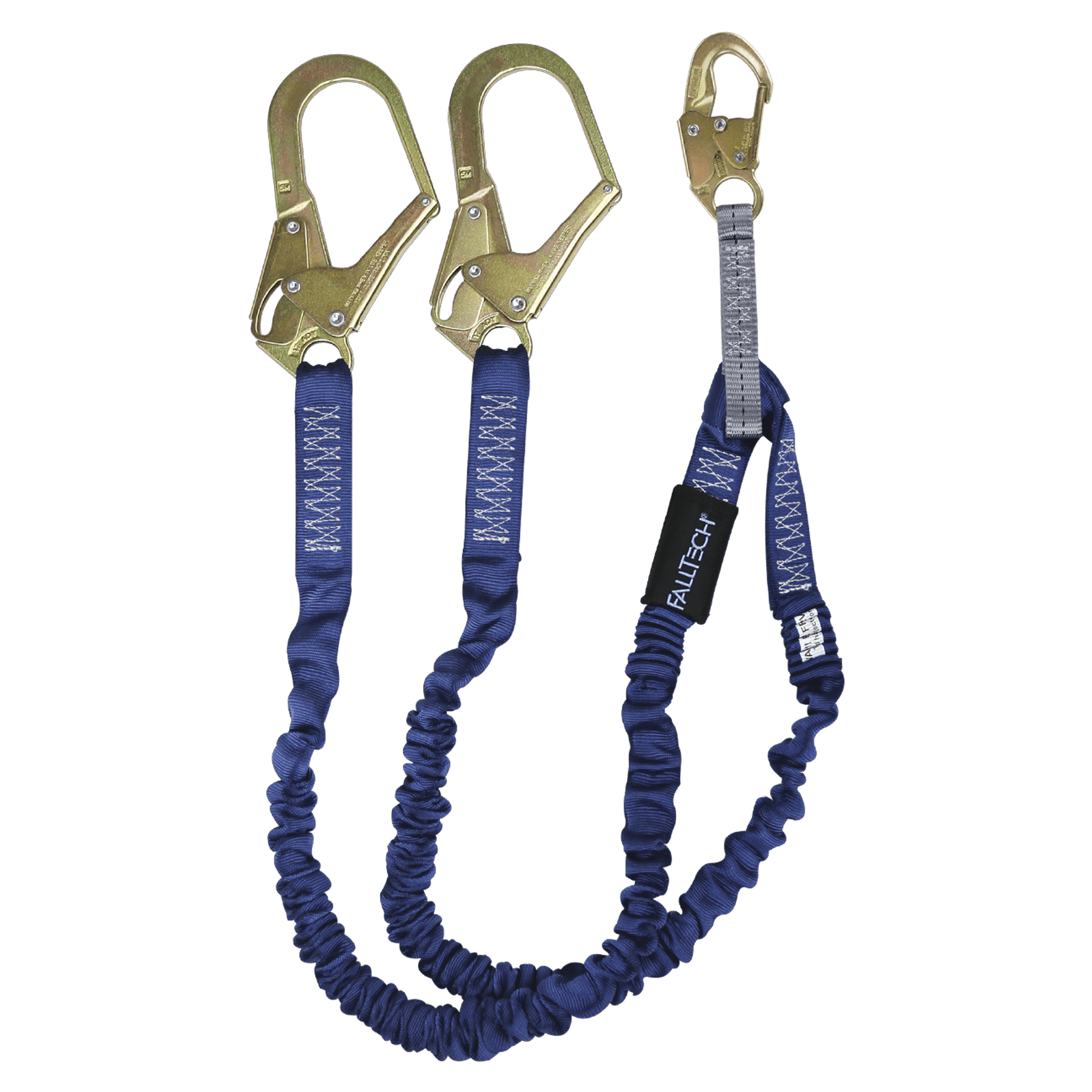 FallTech 4½' to 6' ElasTech Energy Absorbing Lanyard Double-leg with Steel Connectors - 8240Y3