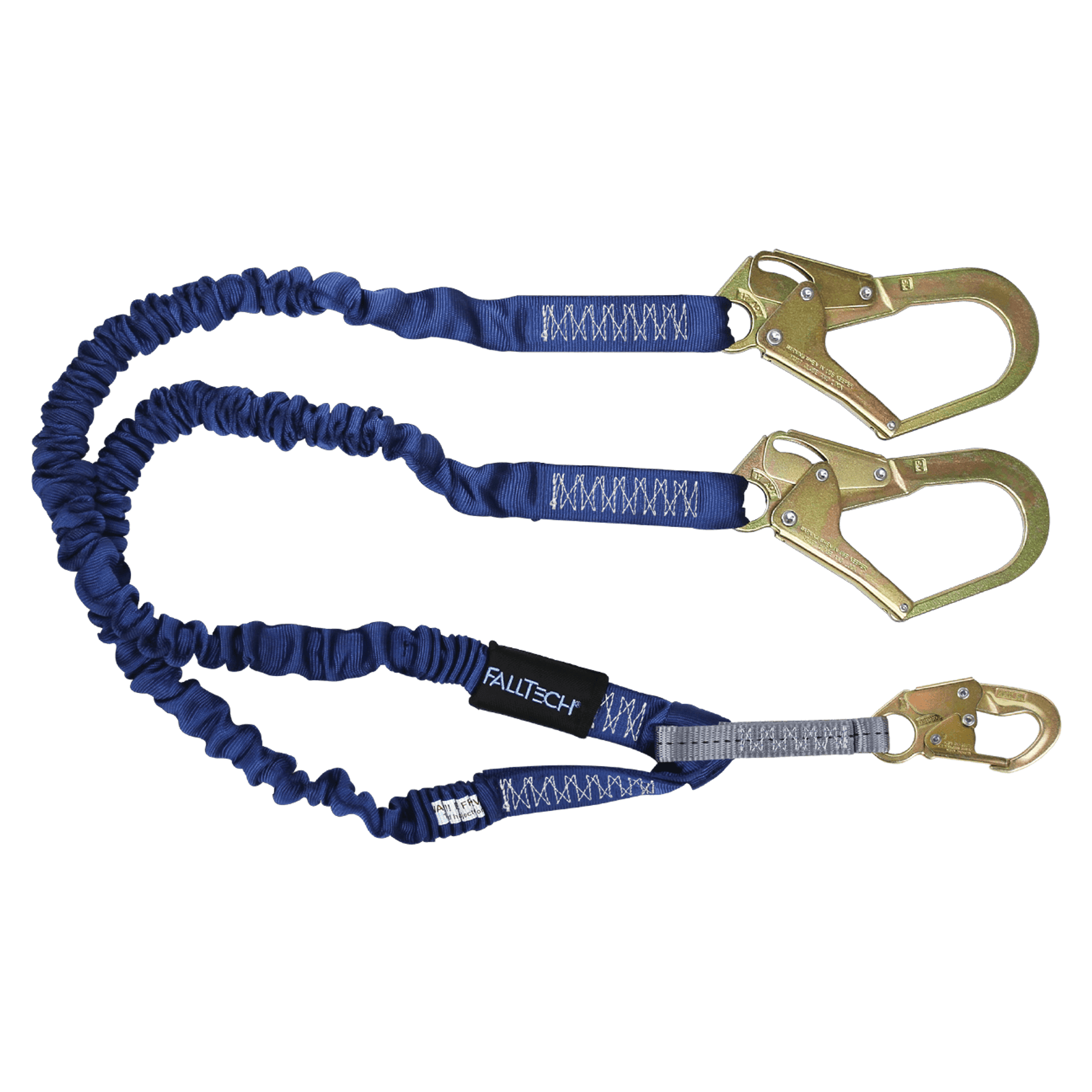 FallTech 4½' to 6' ElasTech Energy Absorbing Lanyard Double-leg with Steel Connectors - 8240Y3
