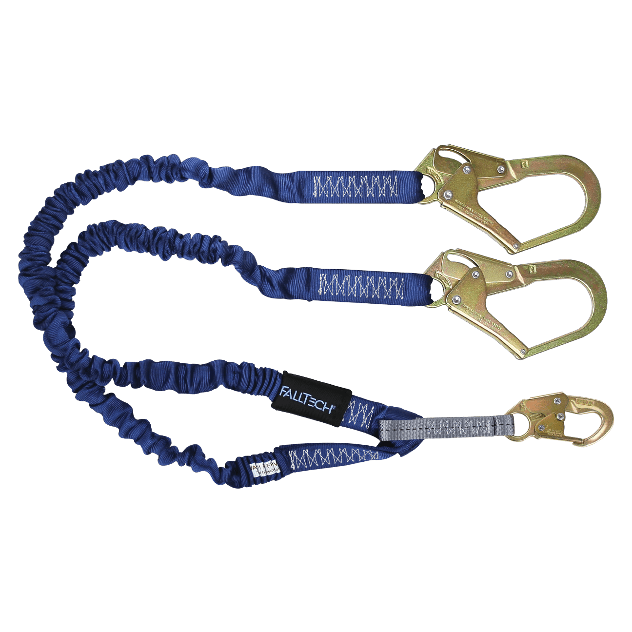 FallTech 4½' to 6' ElasTech Energy Absorbing Lanyard Double-leg with Steel Connectors - 8240Y3