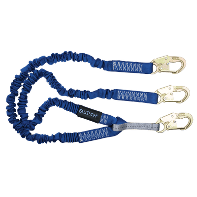 FallTech 41/2' to 6' ElasTech Energy Absorbing Lanyard Double-leg with Steel Snap Hooks - 8240Y