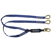 FallTech 6' WrapTech Energy Absorbing Lanyard Double-leg with Steel 5k Tie-back Carabiners - 8241Y