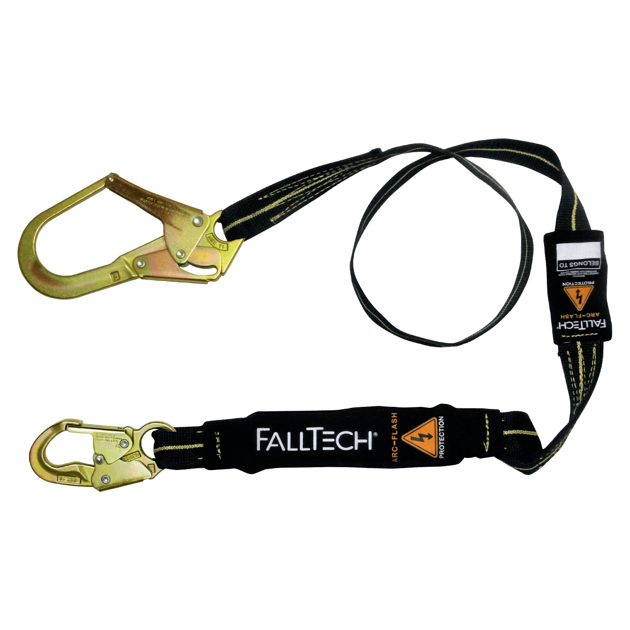 FallTech 6' Arc Flash Energy Absorbing Lanyard Single-leg with Steel Connectors - 82423AF
