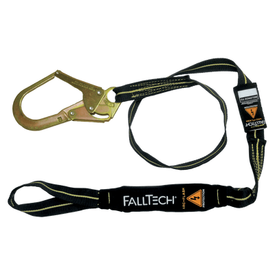 FallTech 6' Arc Flash Energy Absorbing Lanyard Single-leg with Choke-loop with Steel Rebar Hook - 82423L